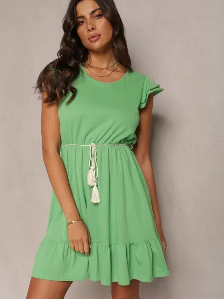 Rochie Cloș din cu Volane Kadan verde