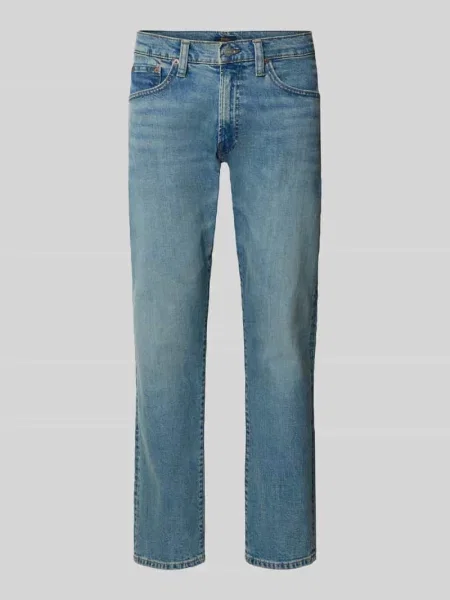 Jeansy o kroju straight fit z czystej bawełny model HAMPTON' Polo Ralph Lauren niebieskie