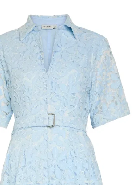 Cu centură rochie Simkhai din dantelă albastru