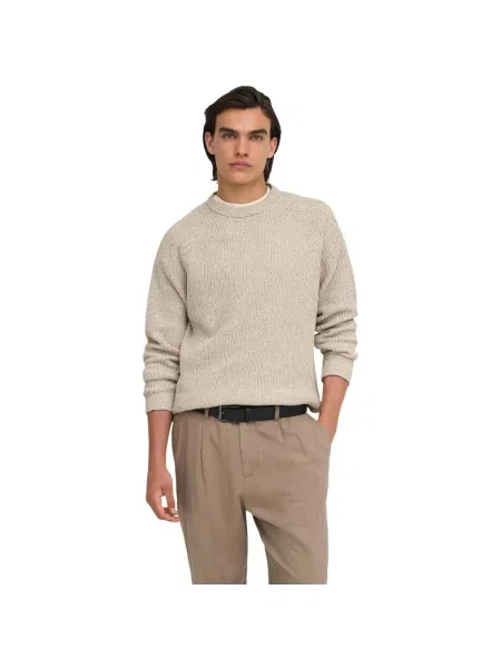 Pleteni džemper Only & Sons bež