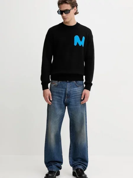 Шерстяной свитер Msgm черный