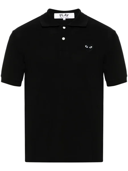 Polo Comme Des Garcons Play cu motiv cu inimi negru