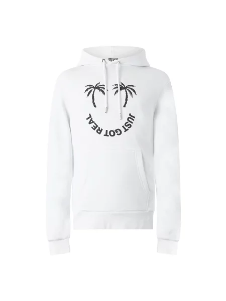 Bluza z kapturem Diesel z kapturem z nadrukiem biała