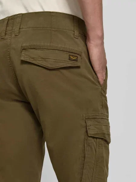 Spodnie o kroju slim fit z mieszanki bawełny w stylu cargo Pme Legend oliwkowe