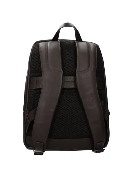 Rucsac Piquadro din piele cu autograf maro