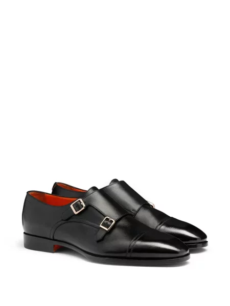 Pantofi monk Santoni din piele negru