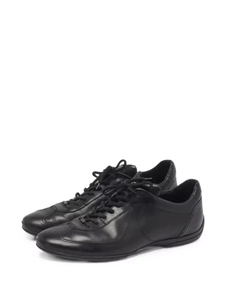 Sneakerși Santoni cu șireturi din piele negru