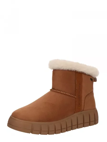 TOM TAILOR Botine crem / coniac maro