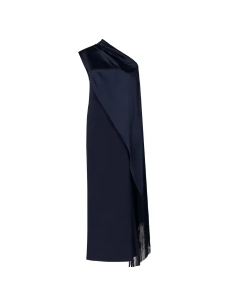 Rochie maxi Taller Marmo cu franjuri albastru