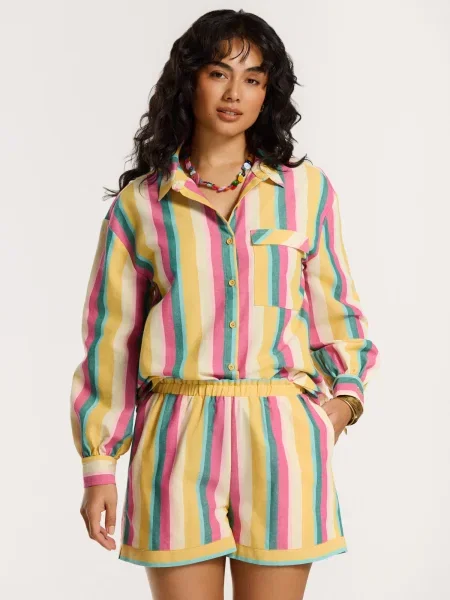 Shiwi Bluza Esmee kari / pastelno / smaragd / roza rumena