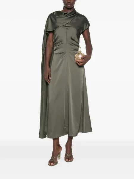 Rochie midi Simkhai asimetrică drapată verde