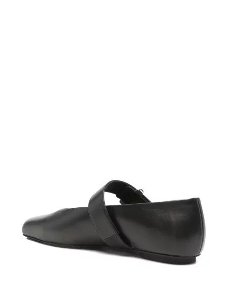 Кожени презрамки балеринки Emporio Armani черно