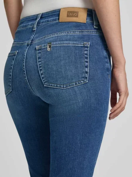 Jeansy o rozkloszowanym kroju z mieszanki bawełny model Authentic' Liu Jo White niebieskie