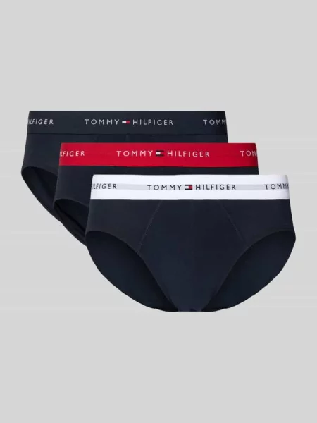 Figi z mieszanki bawełny w zestawie 3 szt. Tommy Hilfiger czarne