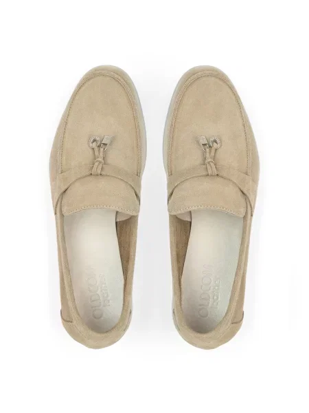 Замшевые лоферы Oldcom бежевые