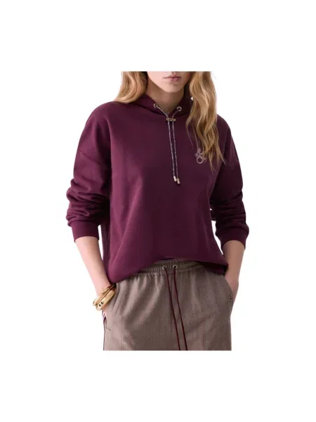 Bluza z kapturem Liu Jo z kapturem fioletowa