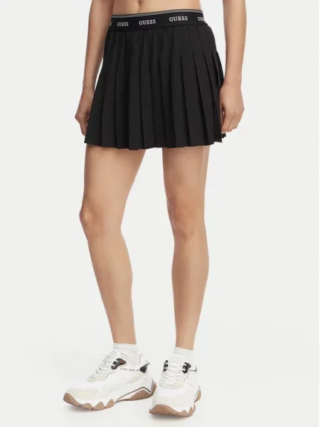 Guess Плисирана пола черен