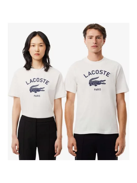 Koszulka Lacoste Big Logo Ultra-Dry krótki rękaw czysty S biały