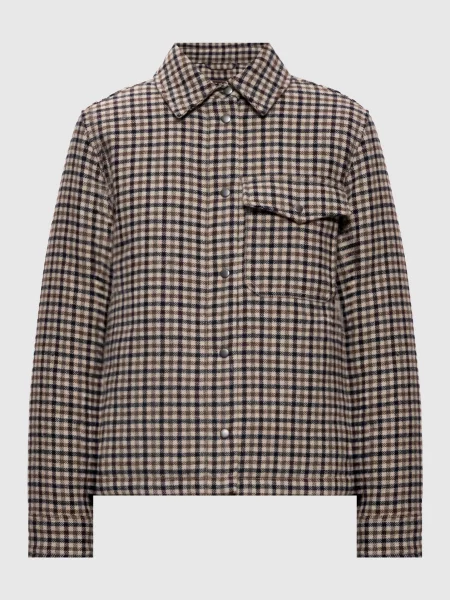 Пухова куртка в клітинку Woolrich бежевий