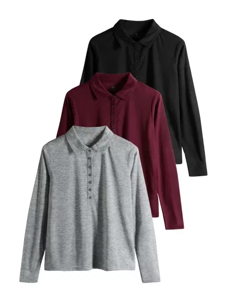 The Set Tricou bleumarin / amestecat / roșu burgundy gri