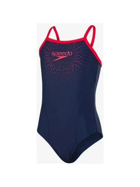Speedo Gala Logo Strój kąpielowy z cienkimi paskami i mięśniami w kolorze granatowo-czerwonym dla dziewczynki 32 niebieski