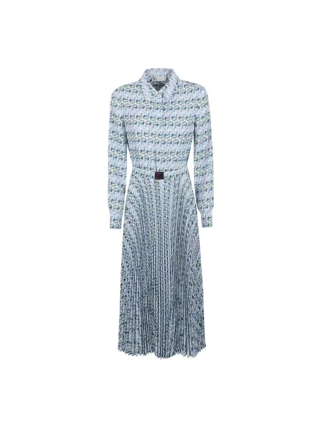 Sukienka koszulowa Tory Burch z nadrukiem niebieska