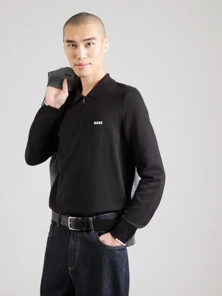 BOSS Pulover Ever-X negru alb