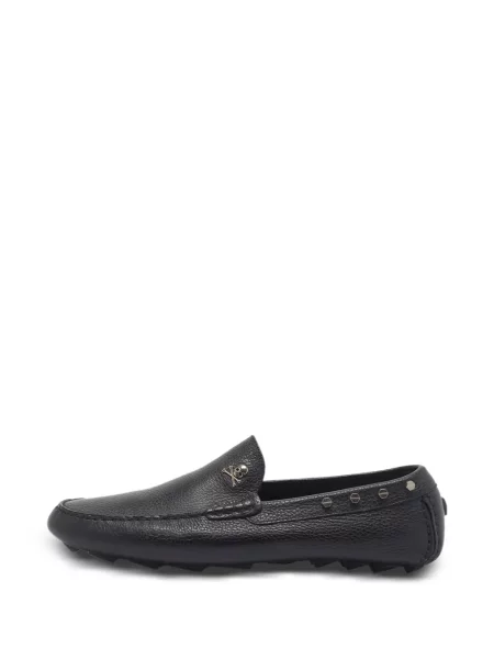 Bőr szegecses loafer Philipp Plein fekete