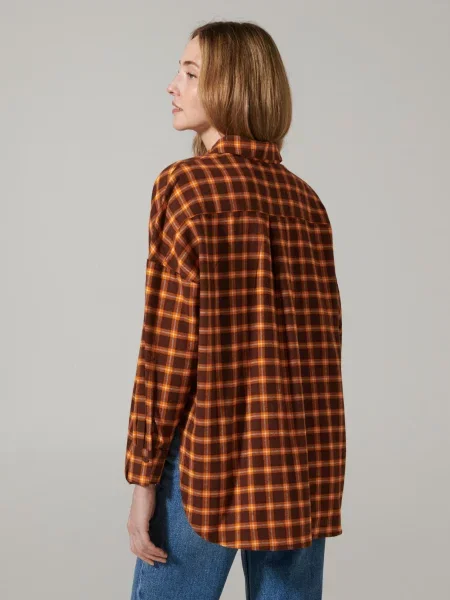 Картата сорочка oversize різнобарвний