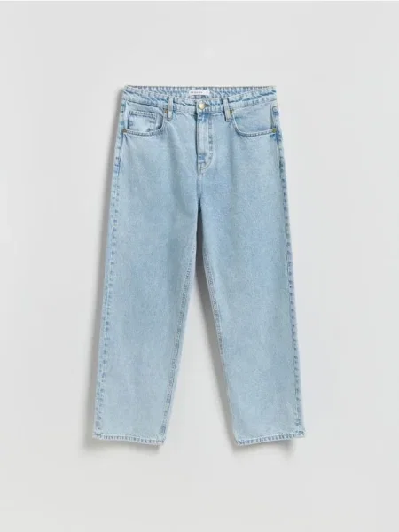 Reserved Blugi loose cu efect prespălat albastru