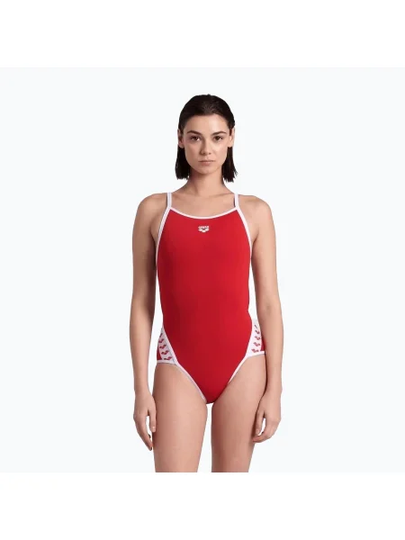 Costum de baie dintr-o singură piesă pentru femei arena Icons Super Fly Back Solid roșu alb