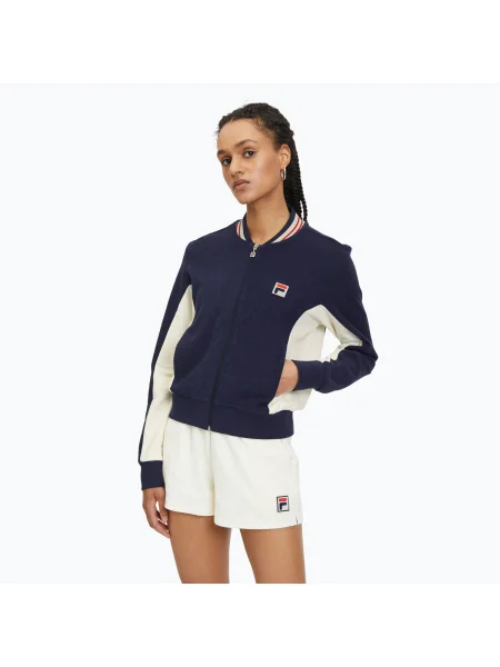 FILA Settanta дамски суитшърт black iris/antique white бяло