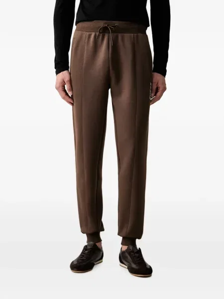 Pantaloni Guess alergare cu autograf maro