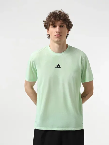 Adidas Футболка спортивна Світло-зелений Поліестер/еластан зелена