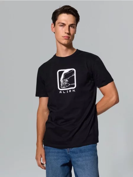 Sinsay tričko s krátkým rukávem černá