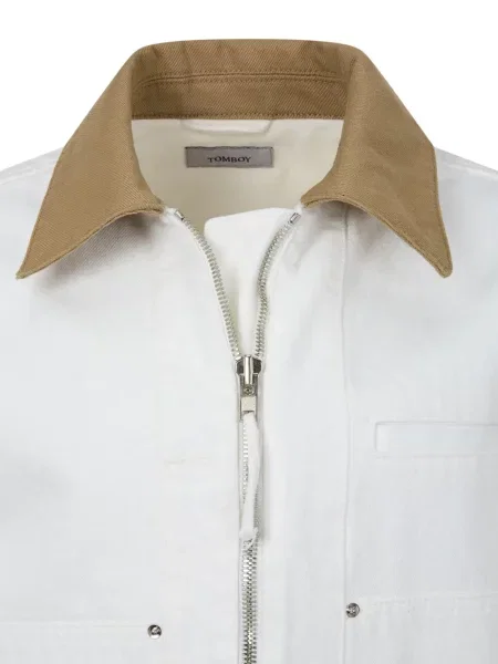 Gulerat geacă de blugi Tomboy alb