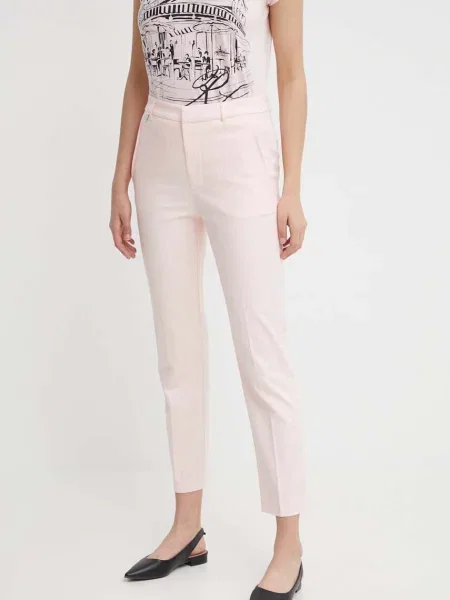 Hlače Lauren Ralph Lauren roza