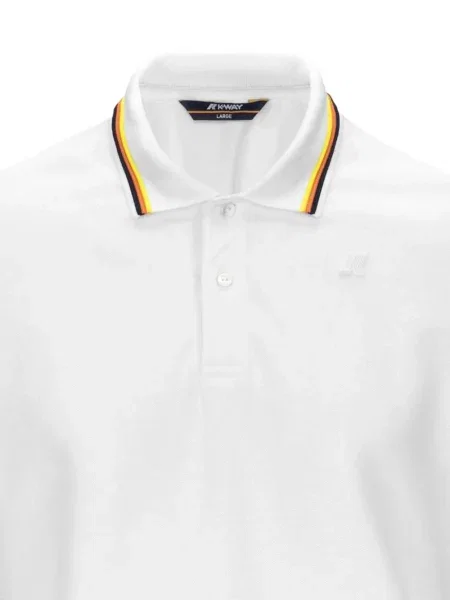 Gulerat tricou polo K-way cu dungi alb