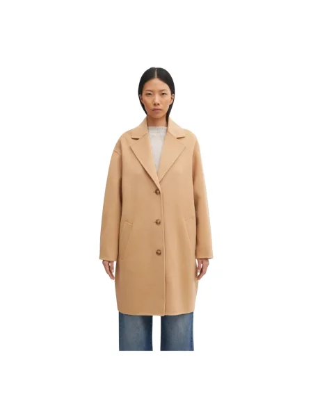 Płaszcz Maison Kitsune wełniany brązowy