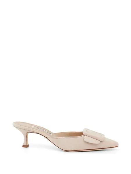 Papuci tip mules Manolo Blahnik din piele de căprioară