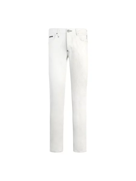 Jeansy straight leg Philipp Plein białe
