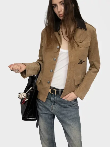 Вельветова куртка Zadig&voltaire бежева