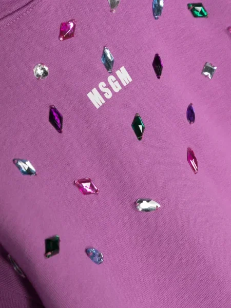 Bluza z kapturem dziecięca Msgm fioletowa