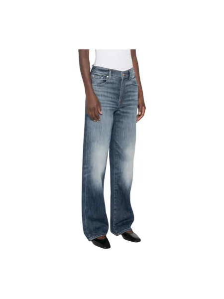 Jeansy straight leg 7 For All Mankind niebieskie