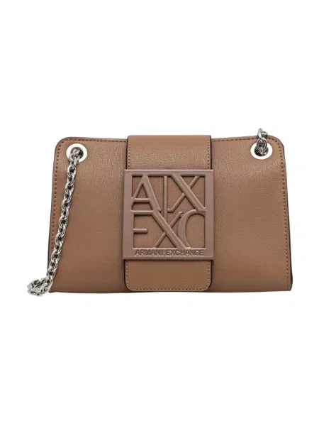 Torebka Armani Exchange skórzana beżowa
