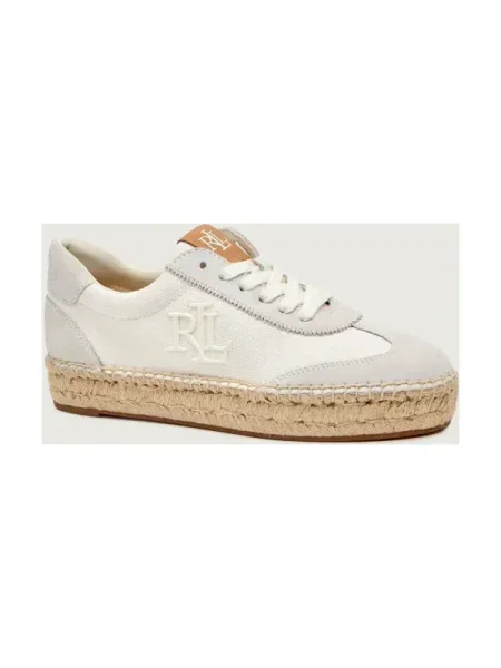 LAUREN RALPH LAUREN Sneakers LUIZE cu adaos de piele alb