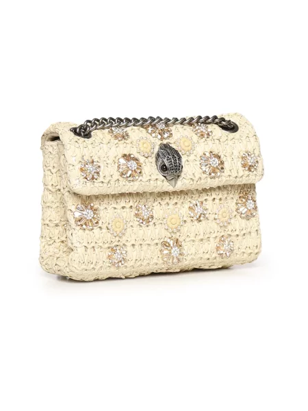 Kurt Geiger London torebka crossbody Raffia Mini Kensington beżowa