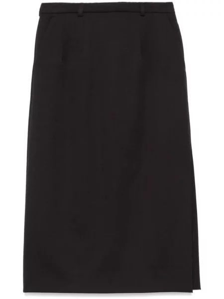 Fustă midi Dolce & Gabbana de lână până la genunchi negru