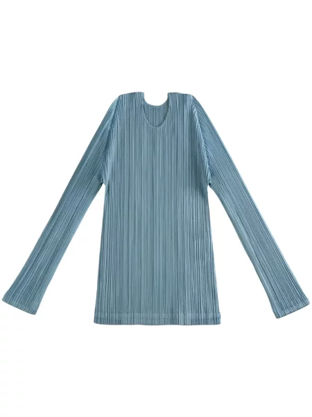 Tricou Pleats Please Issey Miyake plisat albastru