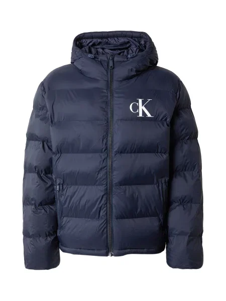 Calvin Klein Jeans Geacă de iarnă albastru închis alb